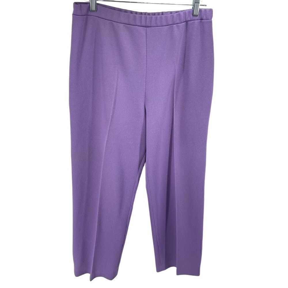 Graff Womens Vintage Cropped Pants Pull On Elastic Waist Purple Size Large